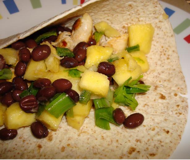 Cilantro Lime Chicken Tacos With a Mango and Black Bean Salsa. Photo by Starrynews