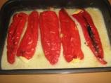 Bulgarian Stuffed Red Peppers With White Sauce. Photo by Nadia Melkowits