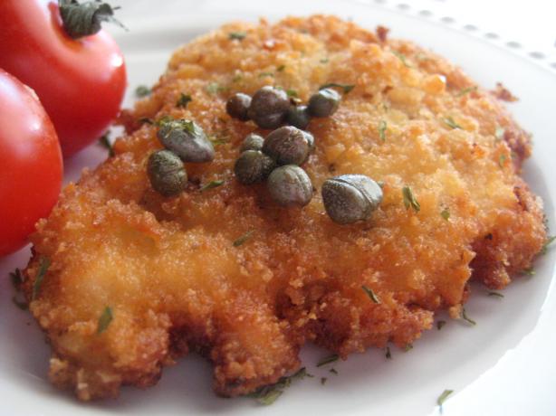 Panko-Coated Chicken Schnitzel With Capers and Lemon. Photo by gailanng
