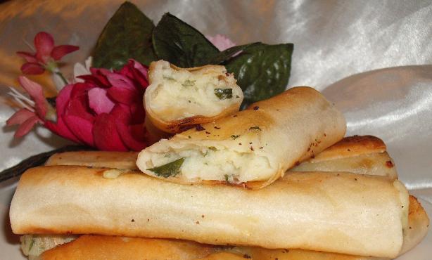 Rezika's Cheese & Potato Bourek (Algerian Spring Rolls). Photo by Um Safia