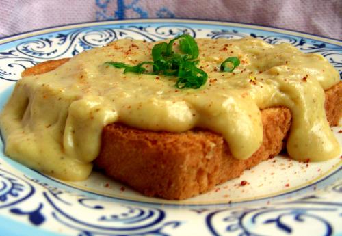 Welsh Rabbit (Rarebit) - Sort of Toasted Cheese. Photo by Andi of Longmeadow Farm