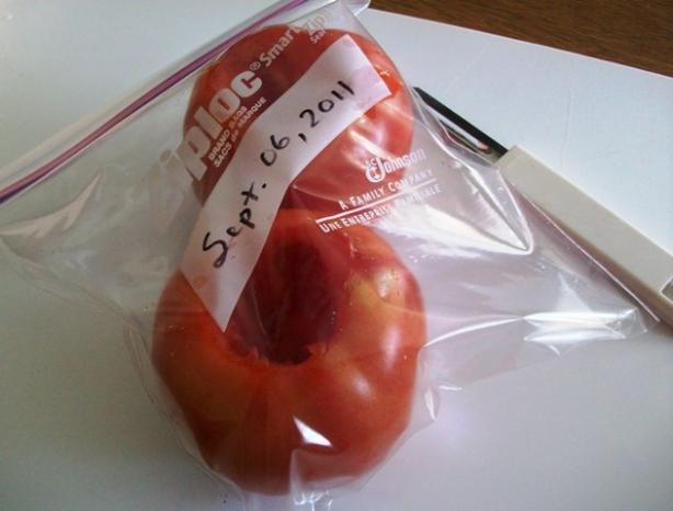 Frozen Garden Tomatoes for Winter Soups and Sauces. Photo by 2Bleu