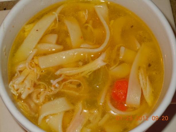 Old Fashioned Chicken Noodle Soup. Photo by SoCalCookerGal