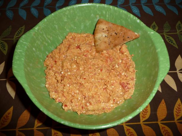 Spiced Sweet Roasted Red Pepper & feta Hummus. Photo by Chef #616763