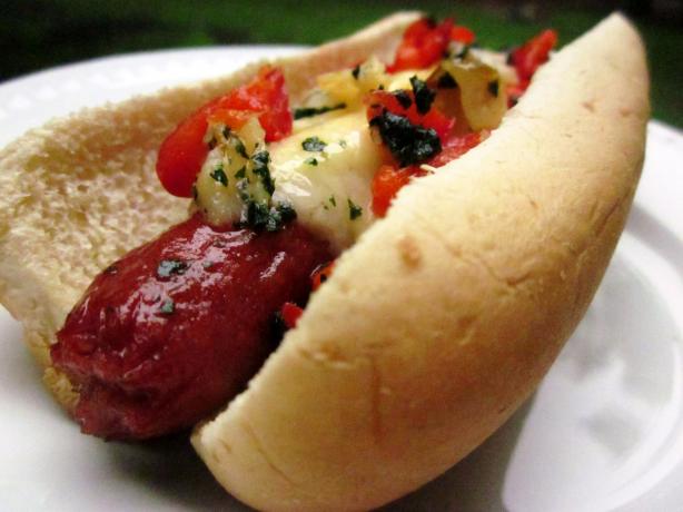 Manchego Cheese and Garlic Gourmet Hot Dogs. Photo by gailanng
