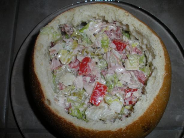 Mary Alice's Hoagie Dip in a Bread Bowl (Food Network). Photo by ChefDLH