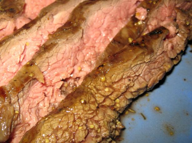 Mustard Herb Flank Steak. Photo by threeovens