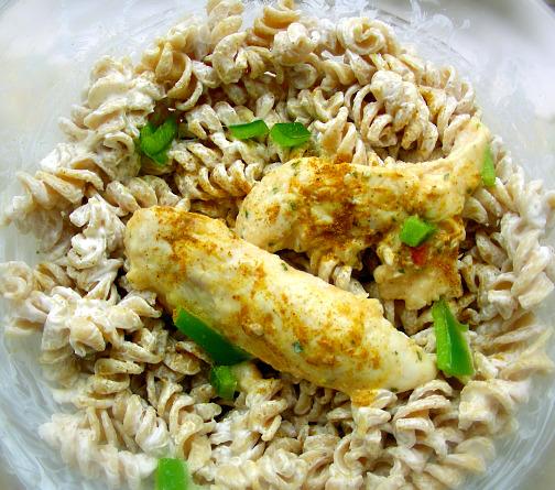 Moroccan Pasta Salad With Chicken. Photo by Andi of Longmeadow Farm
