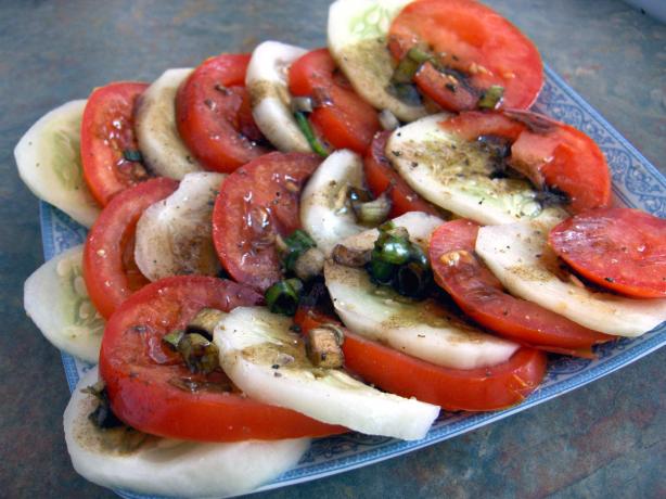 Simple Marinated Vine Ripened Tomatoes. Photo by Derf