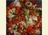 Tomato Topped Fish and Potato Bake