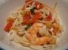 Spaghetti With Shrimp, Chickpeas, and Feta. Recipe by threeovens