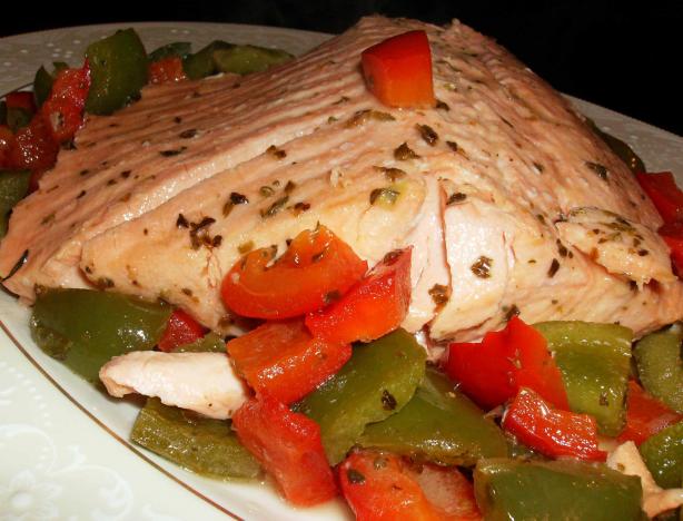 Steamed Salmon With Peppers. Photo by mersaydees