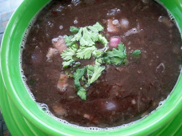 Easy Vegetarian/Vegan Black Bean Soup. Photo by *Parsley*