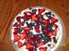 Sugar Free Red, White, and Blue Cake. Recipe by Heather Beldin