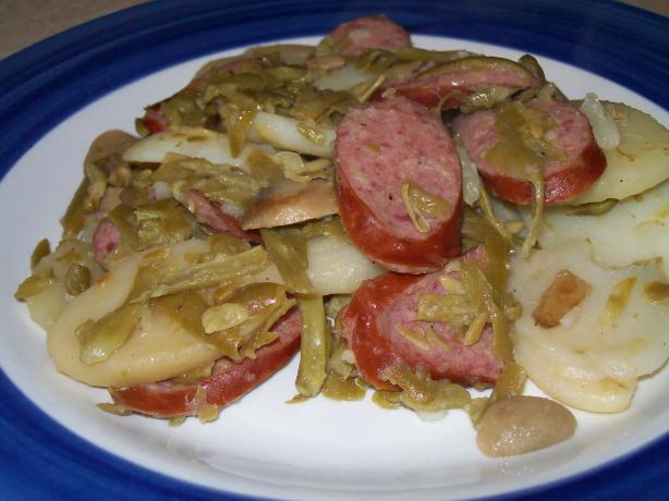 Potato/Green Bean/Mushroom Sausage Skillet. Photo by AZPARZYCH
