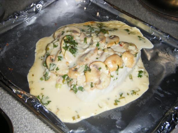 Halibut With Mushrooms. Photo by lalalere