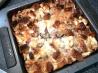 Goat Cheese and Prosciutto Savory Bread Pudding. Recipe by Raquel Grinnell