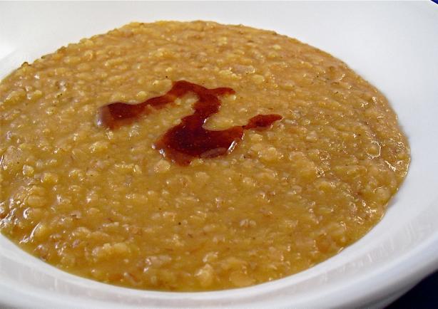 Spicy Sizzle Red Lentil Soup. Photo by PaulaG
