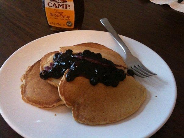 Whole Wheat Pancakes With Blueberry Compote. Photo by Kristine at Food.com