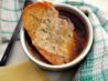 French Onion Soup With Cheese Croutons. Recipe by Debbwl