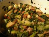 Braised Seitan With Brussels, Kale and Sun-Dried Tomatoes