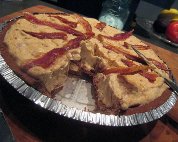 Frozen Peanut Butter Pie With Candied Bacon. Photo by yogiclarebear