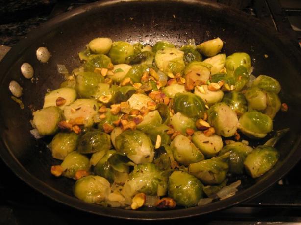 Herb-Pistachio Brussels Sprouts. Photo by La Dilettante