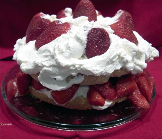Old Fashioned Strawberry Shortcake with Sweetened Flavoured Whipped Cream. Photo by Derf