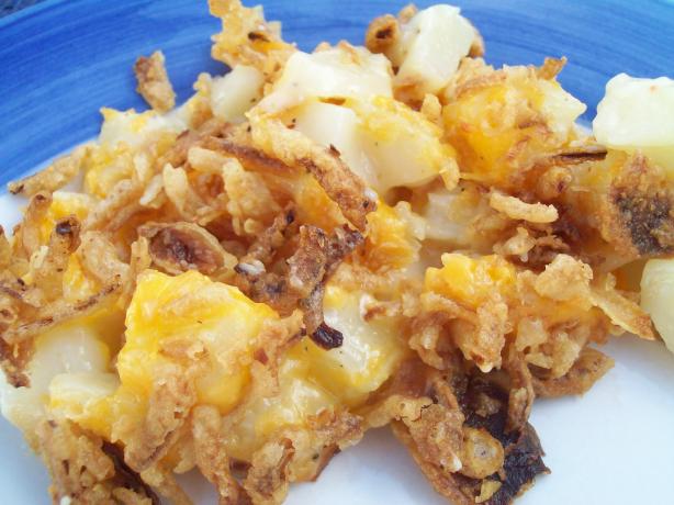 Potato Casserole With Fried Onions. Photo by AZPARZYCH