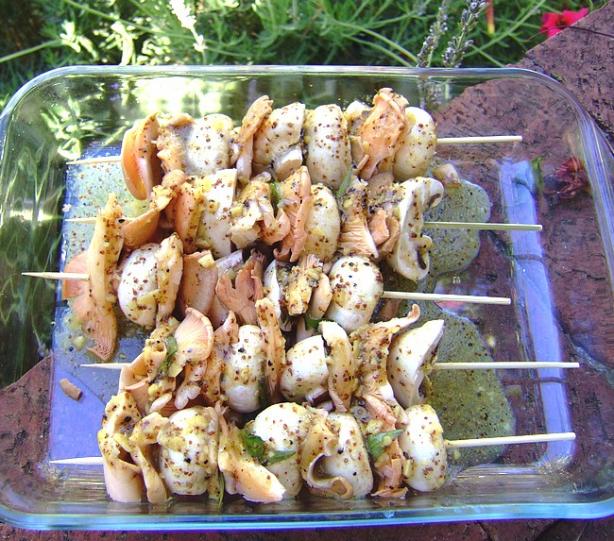 Mushroom Kebabs for the Grill. Photo by Zurie