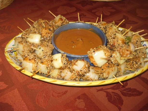 Sesame-Ginger Chicken-Pepper Bites. Photo by La Dilettante