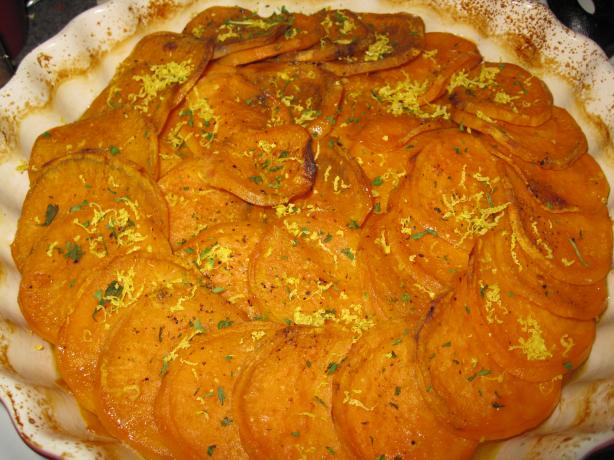 Lemon Glazed Sweet Potatoes. Photo by threeovens