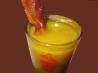 Butternut Squash Soup Shots With Candied Bacon. Recipe by threeovens