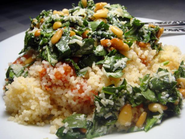 Baked Couscous With Tomato and Pesto. Photo by Lori Mama