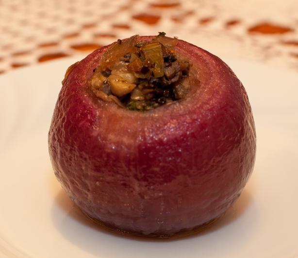 French Stuffed Onions. Photo by Peter J