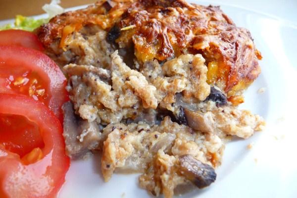 Mushroom Bread Pudding. Photo by Tea Jenny