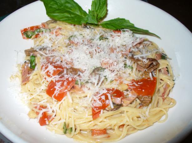 Angel Hair Pasta With Prosciutto and Wild Mushrooms. Photo by IngridH