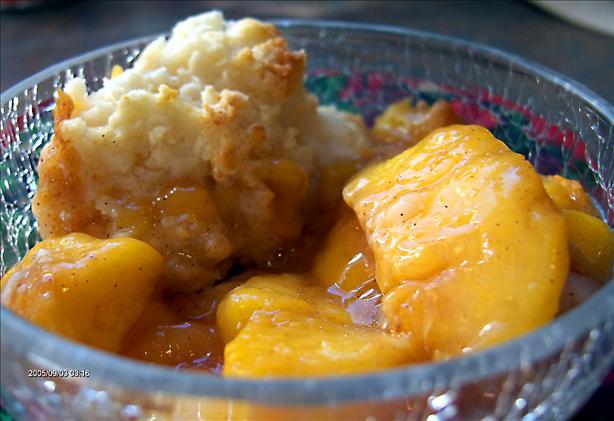 Light Fresh Peach Cobbler. Photo by Derf