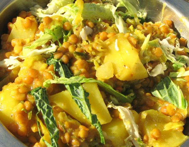 Lentils With Potato and Cabbage. Photo by Brian Holley