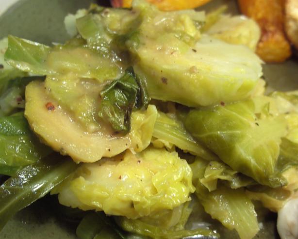 Braised Brussels Sprouts in Mustard Sauce. Photo by JustJanS