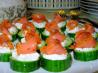 Little Smoked Salmon Cucumber Cups With Peppered Creme Fraiche