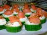 Little Smoked Salmon Cucumber Cups With Peppered Creme Fraiche