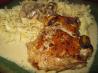 Stuffed Pork Chops in Mushroom Cream Sauce. Recipe by threeovens