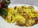Sausage and Cheese Balls Breakfast Scramble