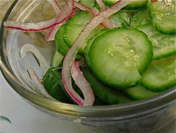 Cucumber Onion Salad. Photo by PaulaG