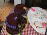 3-Layer Fudge Cake With White Chocolate Mousse Filling. Recipe by SweetSabrina