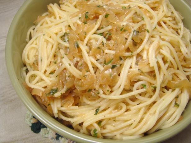 Pasta With Smothered Onion Sauce (Marcella Hazan). Photo by Lori Mama