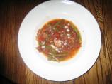 Braised Portuguese Sausage and Blue Lake Green Beans