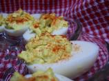 Cheesy deviled eggs