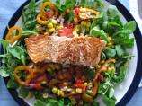 Fragrant Salmon and Sesame Corn Salad
